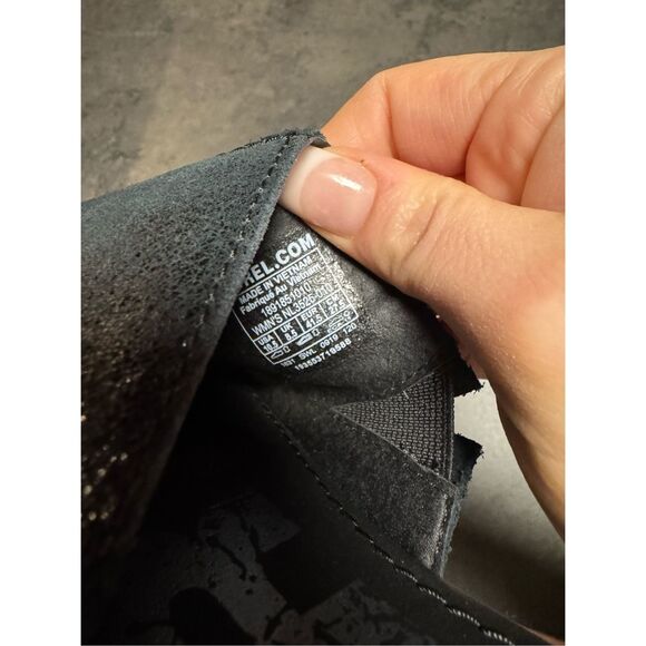 Sorel Womens Black Metallic Suede Ella Block Slide Flat Sandals Size 10.5 - Picture 8 of 8